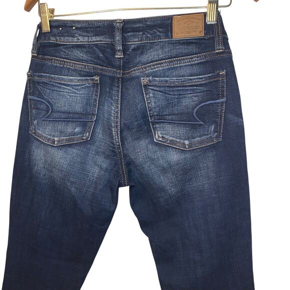 American Eagle Jeans Womans 0 Jegging Ankle Super Stretch Denim Distressed - Picture 5 of 11